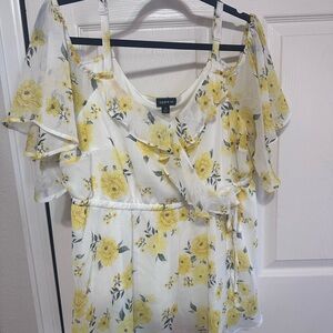 Torrid Yellow Floral Blouse